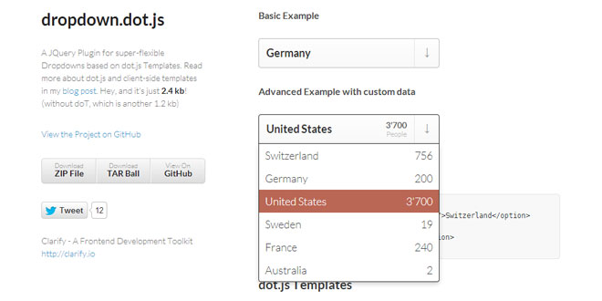 Dropdown.dot.js - Super-flexible Dropdowns based on dot.js