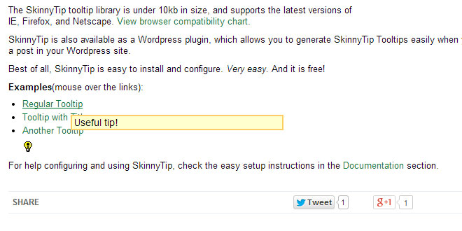 SkinnyTip JavaScript Tooltip