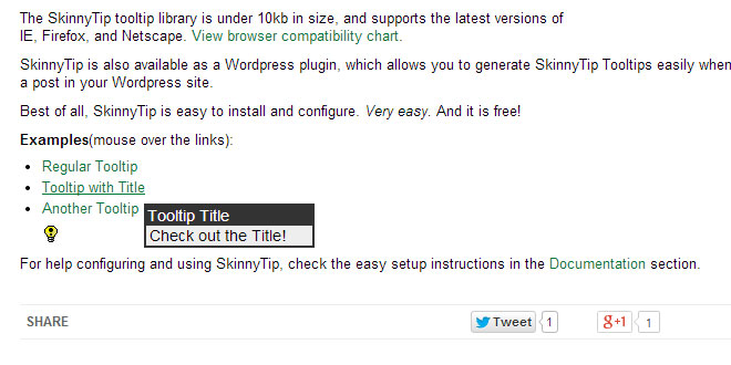 SkinnyTip JavaScript Tooltip