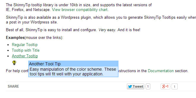 SkinnyTip JavaScript Tooltip