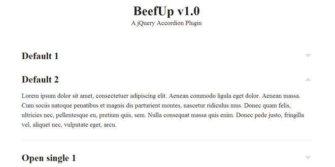 BeefUp - jQuery Accordion Plugin