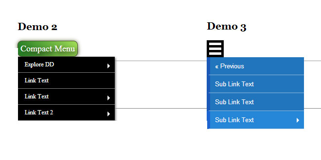 Compact Drop Down Menus