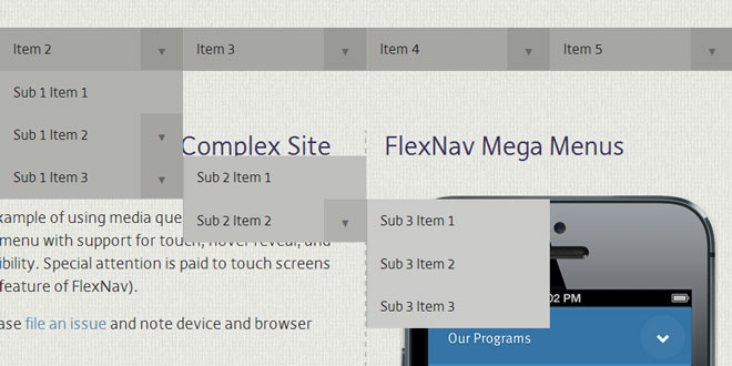 FlexNav - Responsive Menus