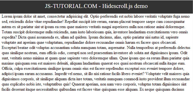 Hidescroll -  Hiding navbar on scrolling down