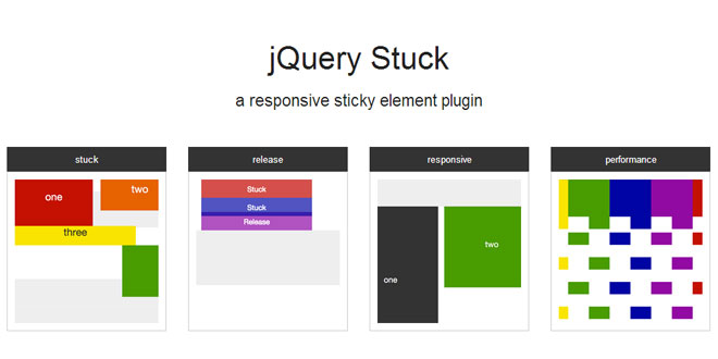 jQuery Stuck - A responsive sticky element plugin