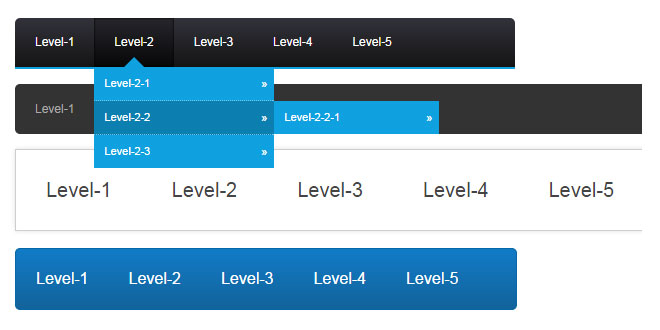 Mnmenu - Create dropdown menus from 'ul' lists