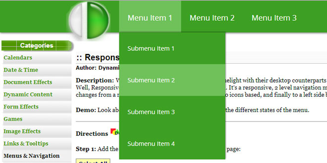 Responsive Hybrid Menu