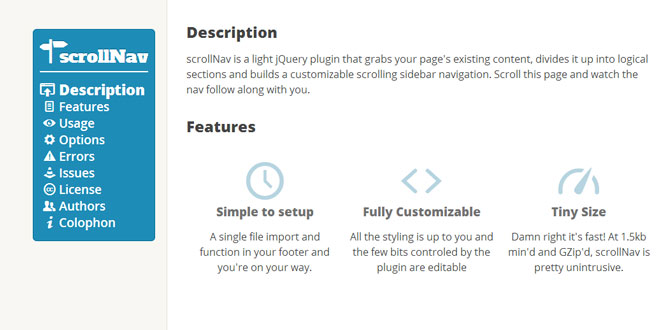 ScrollNav - Auto builds scrolling navigation menus
