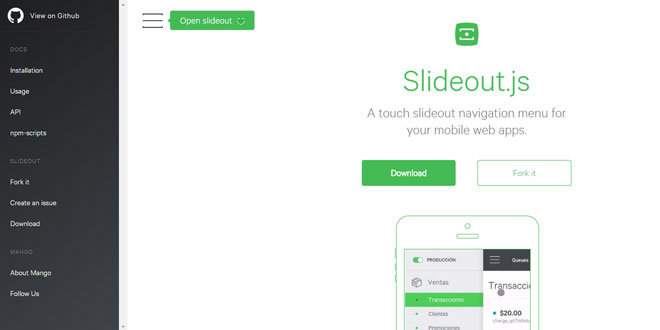Slideout.js - A touch slideout navigation menu