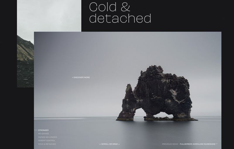 Fullscreen Scrolling Slideshow