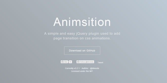Animsition - Add page transition on css animations