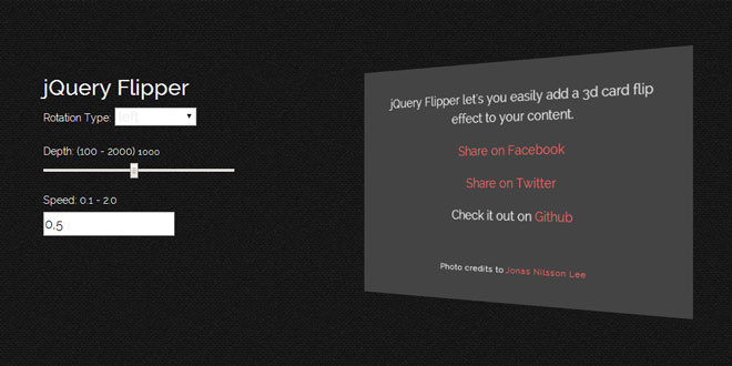 jQuery Flipper - CSS3 flip effect
