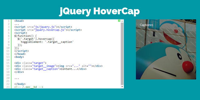 jQuery Hovercap