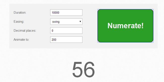 jQuery Numerator - Easily animate numbers