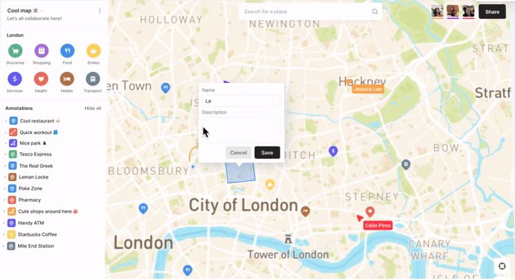Mapus - Maps with real-time collaboration