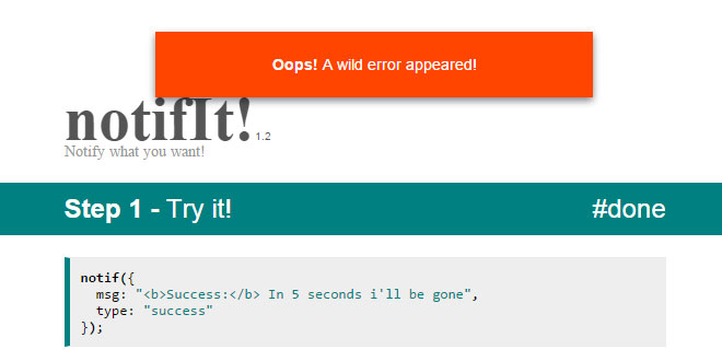 NotifIt - Simple notifications with JQuery