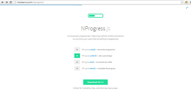 NProgress.js - nanoscopic progress bar
