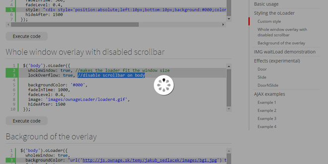 jQuery Ownage Loader- Nice loading overlays