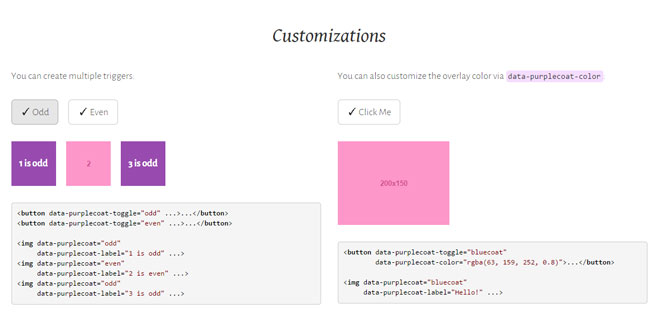 Purplecoat.js - Simple Labeled Overlays