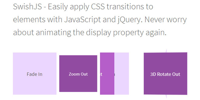 SwishJS - Animating elements using pre-defined CSS transitions