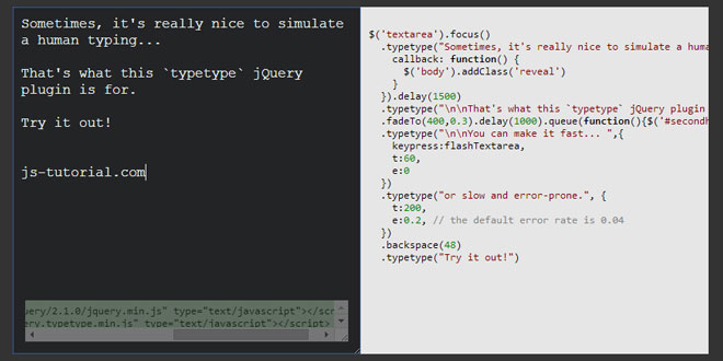 Typetype - Human typing with jQuery