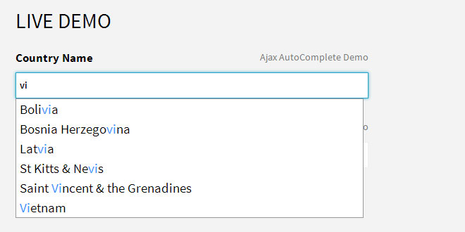 Ajax Autocomplete for jQuery