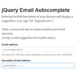 jQuery Email Autocomplete