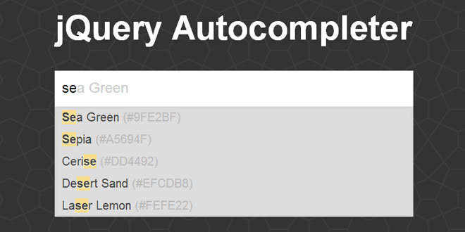 jQuery Autocompleter - Simple, easy, customisable and cache