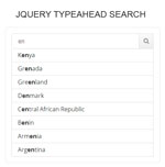 jQuery Typeahead Search plugin