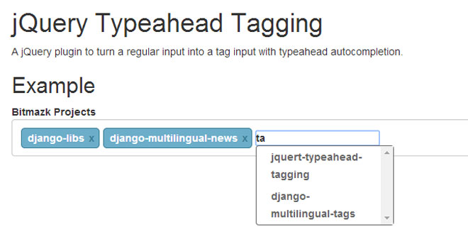 jQuery Typeahead Tagging jQuery Typeahead Tagging