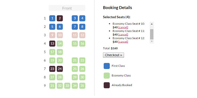 jQuery Seat Charts Plugin