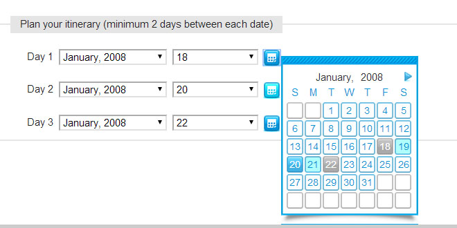 Calendar – accessible and unobtrusive date-pickers