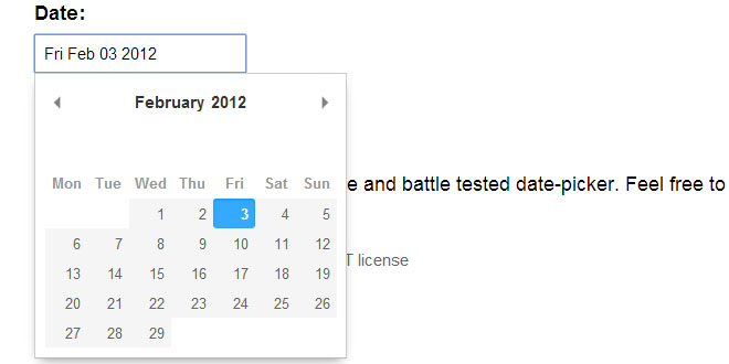 Pikaday datepicker