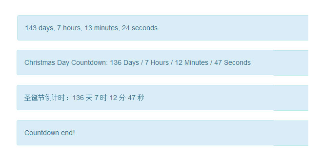 jQuery countdown plugin
