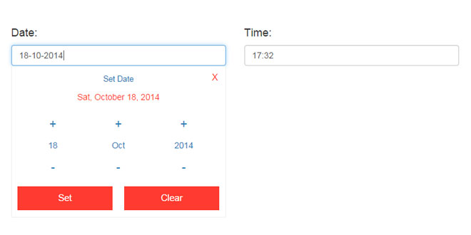 DateTime Picker - Responsive flat design
