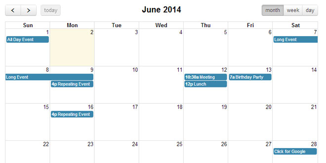 FullCalendar - Full-sized drag & drop event calendar