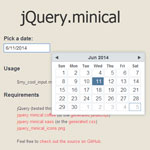 jQuery.minical - a lightweight datepicker plugin