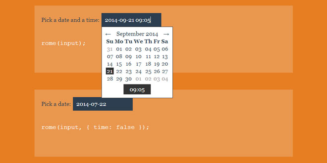 Rome - A customizable date and time picker.