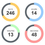 TimeCircles - Count down or count up from a certain time