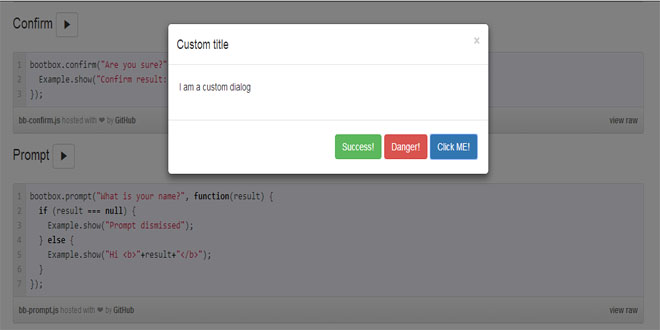 Bootbox.js : jQuery flexible dialogs