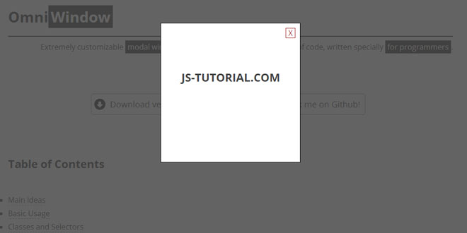 Omni Window – Extremely customizable modal plugin