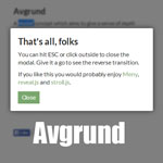 Avgrund - A JS/CSS3 modal UI concept