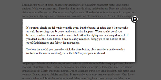 egrModal - jQuery Modal window plugin