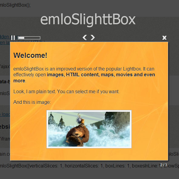 emloSlightbox - Super Lightbox with slices