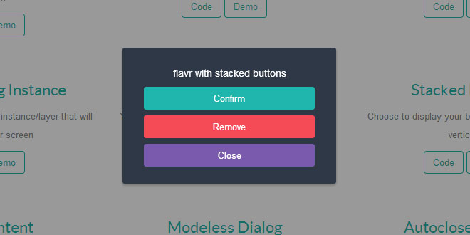 flavr – Flat jQuery Popup Dialog