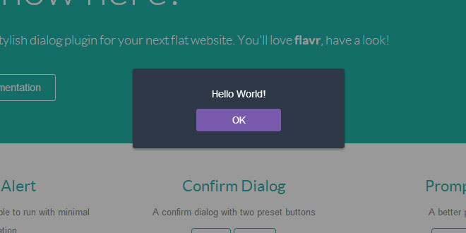 flavr – Flat jQuery Popup Dialog