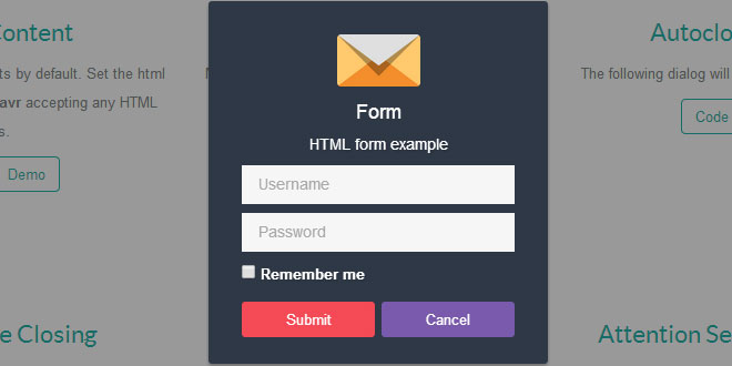 flavr – Flat jQuery Popup Dialog