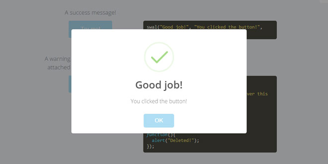 SweetAlert - An awesome replacement for JavaScript's alert.