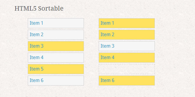 HTML5 Sortable