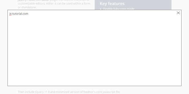 jQuery Fullscreen Editor